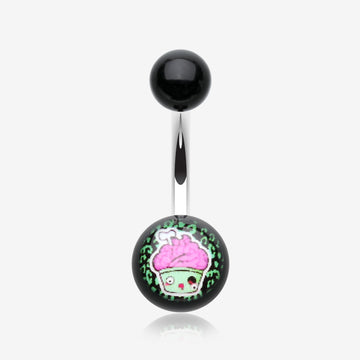 Zombie Cupcake Acrylic Logo Belly Button Ring-Pink/Fuchsia